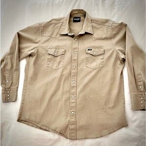 Men’s Wrangler vintage pearl snaps 100% cotton dress shirt - sz 2XL